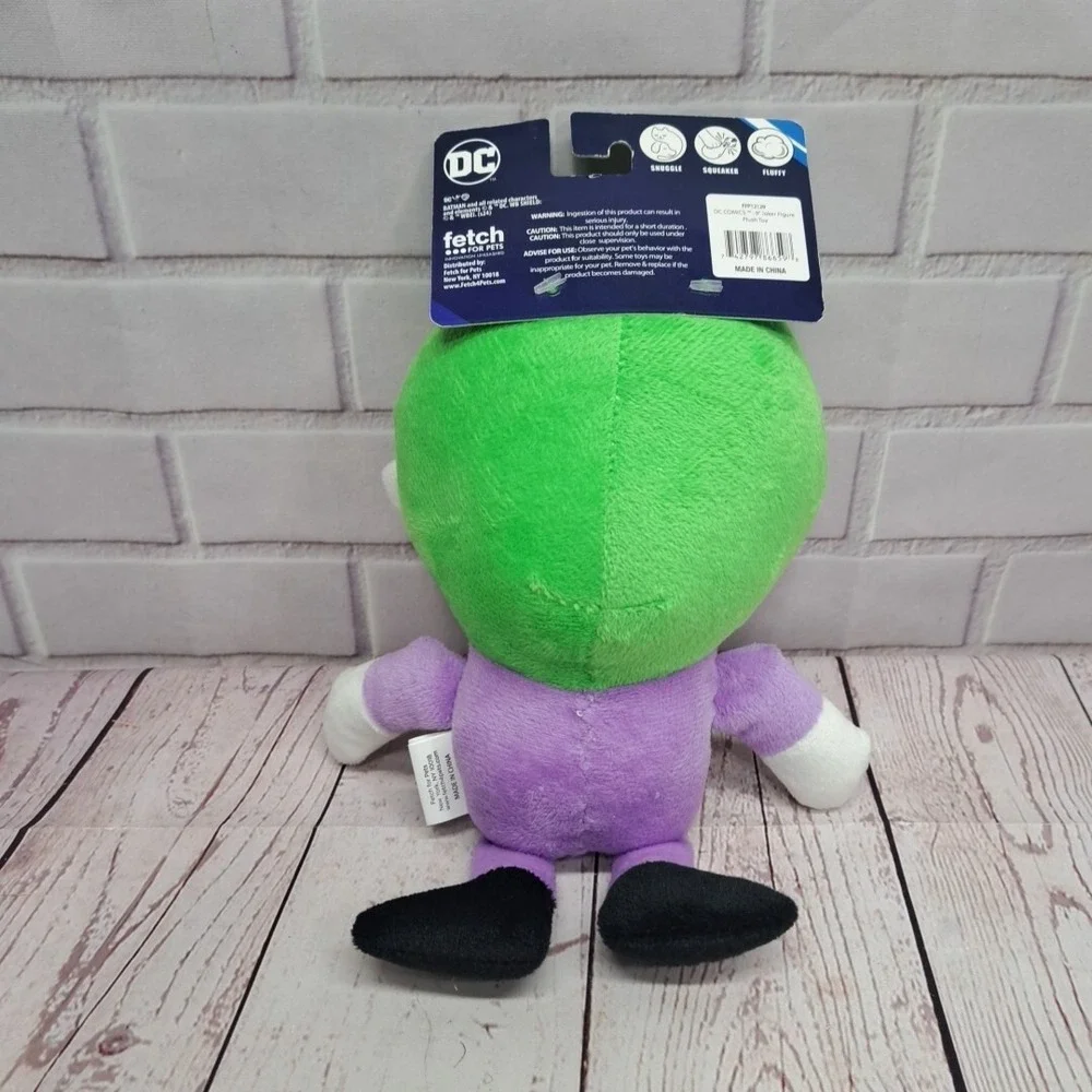 NWT DC Comics The Joker 9in Plush Squeaker Dog Toy Fetch For Pets